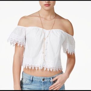 Guess cold shoulder crop top